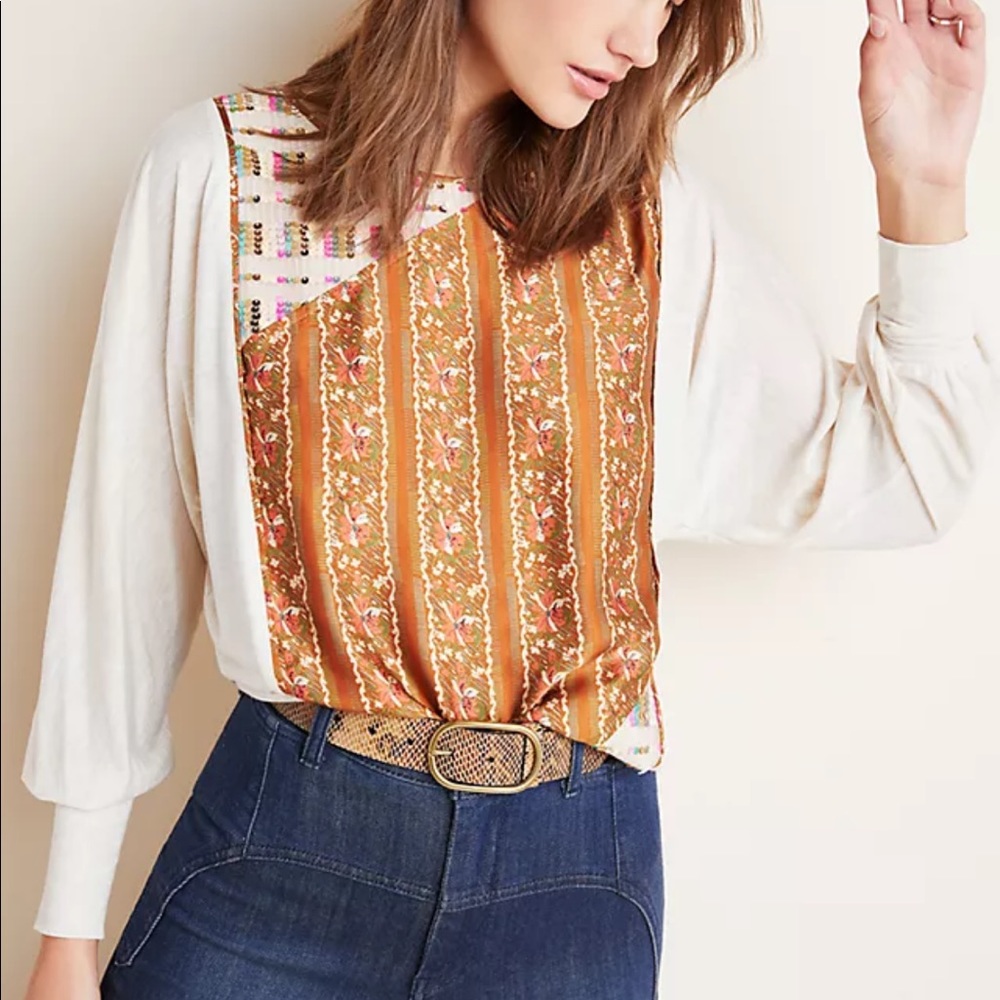 new! ANTHROPOLOGIE | Tiny ‘Sammi’ Sequined Pullover Top